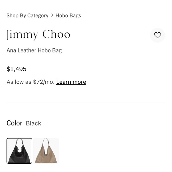 Jimmy Choo Sleek Black Leather Hobo - Picture 5 of 12